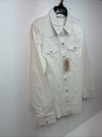 New Women’s Cumberland White Gem Long Sleeve Pearl Snap Medium LL-8