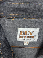 New Men’s ELY Cattleman Dark Wash Jean Long Sleeve Pearl Snap XL Q-44