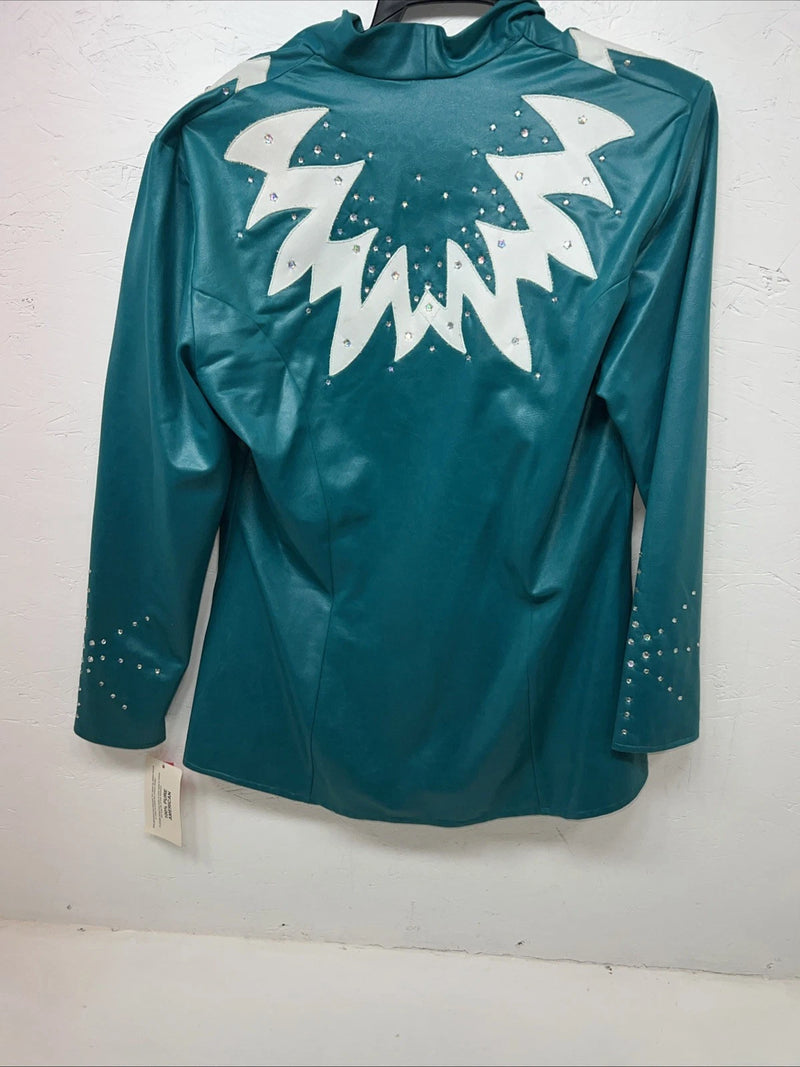 New Women’s Turquoise 1849 Authentic Ranchwear Western Show Jacket L UU-64