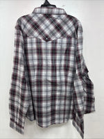 New Women’s Cumberland Purple Plaid Long Sleeve Pearl Snap Size 3X KK-85