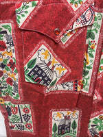 New Men’s Panhandle Slim Red Designed Short Sleeve Pearl Snap 15 Medium T-85