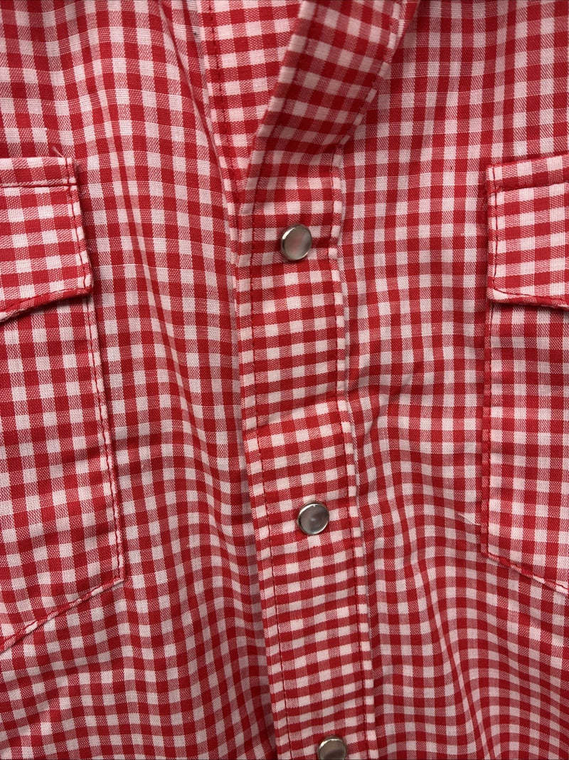 New Boys Rockmount Red Checker Long Sleeve Pearl Snap Size 16 DD-87