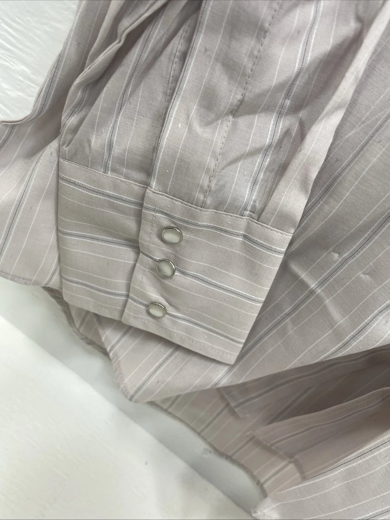 New Men’s ELY cattleman Striped Long Sleeve Pearl Snap 15 X 34 Medium B-126
