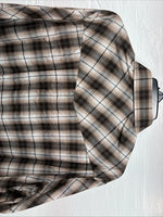 New Men’s ELY Cattleman Brown Plaid Long Sleeve Pearl Snap XL O-42