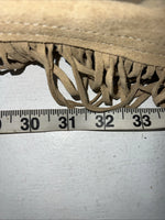 New Tan Congress Leather Show Chaps With Fringe Adjustable Waist 44” L-45