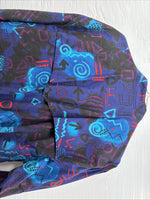 New Men’s GunSmoke Black Purple Designed Long Sleeve Button Up Shirt Medium K-31