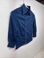 New Women’s Fenton Blue Long Sleeve Button Up Short Size 6 TT-113