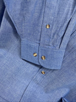 New Men’s ELY Cattleman Blue Long Sleeve Button Up 20.5 X 36 4XL E-66