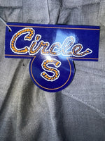New Vintage Gray Circle S Polyester Pants #CP6715 SS-34