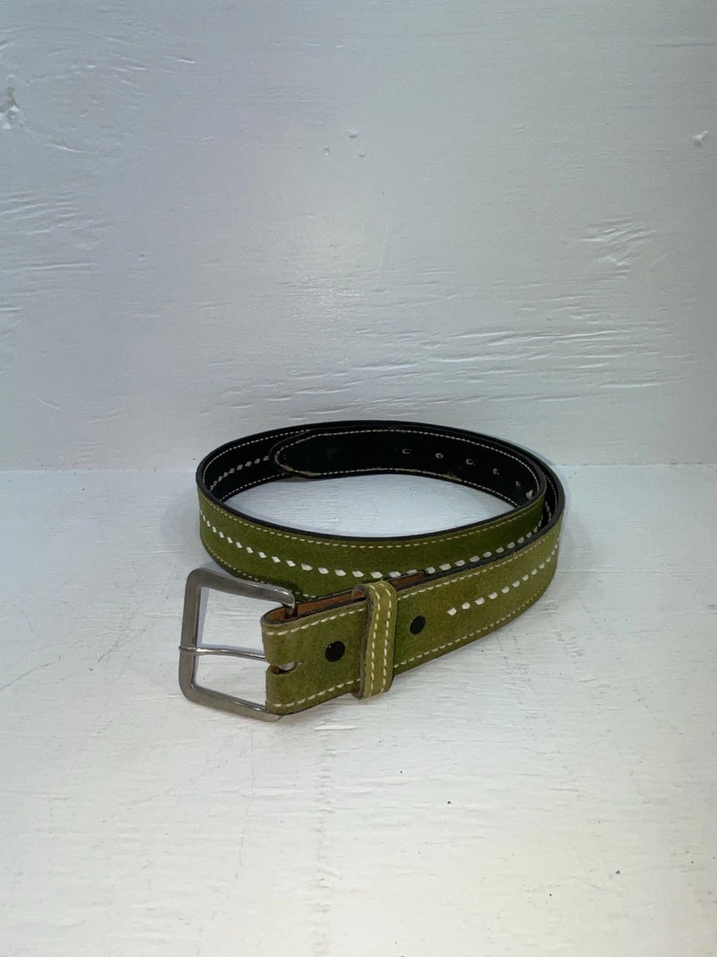 New Green Genuine Leather Weaved 38” Belt #927 JJ-71
