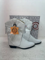 New Youth White With Fringe Dingo Cowboy Boots. I C 3221 3.5 3 1/2 D. 22-30