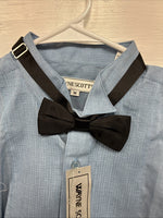 New Boys Wayne Scott Blue Long Sleeve Button Up Tux Medium F-99
