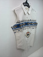 New Women’s Cumberland White Deign Short Sleeve Pearl Snap XL II-28