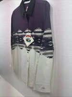 New Women’s Cumberland Purple Western Long Sleeve Button Up Pearl Medium V-59