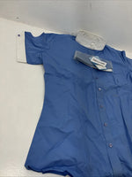 New Women’s Blue And White Ovation Short Sleeve English Shirt. 18 G-55