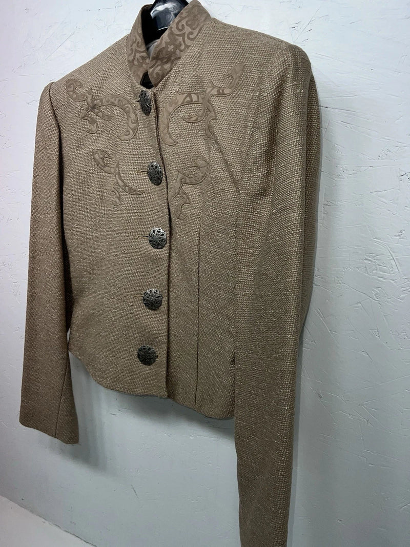 New Women’s Longhorn Brown Short Jacket Medium #5834 CC-605