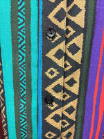 New Women’s H Bar C Multicolor Design Long Sleeve Button Up Size 38 TT-65