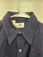 New Kids Tem Tex Blue Jean Long Sleeve Pearl Snap 14 AA-22