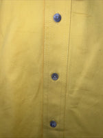 New Men’s Wrangler PBR Denim Collar Yellow Long Sleeve Button Up Small A-202