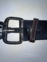 New Black Genuine Leather M & F Weaved And Pendent 24” Belt #3241001 NN-69
