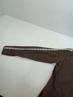 New Women’s Brown Panhandle Slim Long Sleeve Button Up Shirt #3334 3B-89