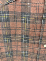 New Kids Panhandle Slim Brown plaid Long Sleeve Pearl Snap Size 12 CC-82