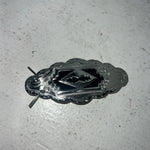 New Womens Congress Leather Silver Sterling Hair Clip. 93305 A-124