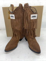 New Women’s Brown Fringe Smoky Mountain Cowboy Boots. 6566 M 7 M. 18-48