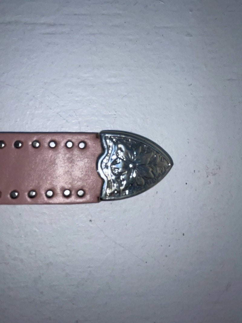 New Pink Genuine Leather Nocona Silver Bling 34” Belt #N1344999 Z-90