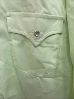 New Women’s Western Shirt Green Plaid Long Sleeve Pearl Snap 16 XL CC-94