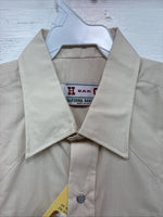 New Men’s H Bar C Tan Short Sleeve Pearl Snap Large J-80