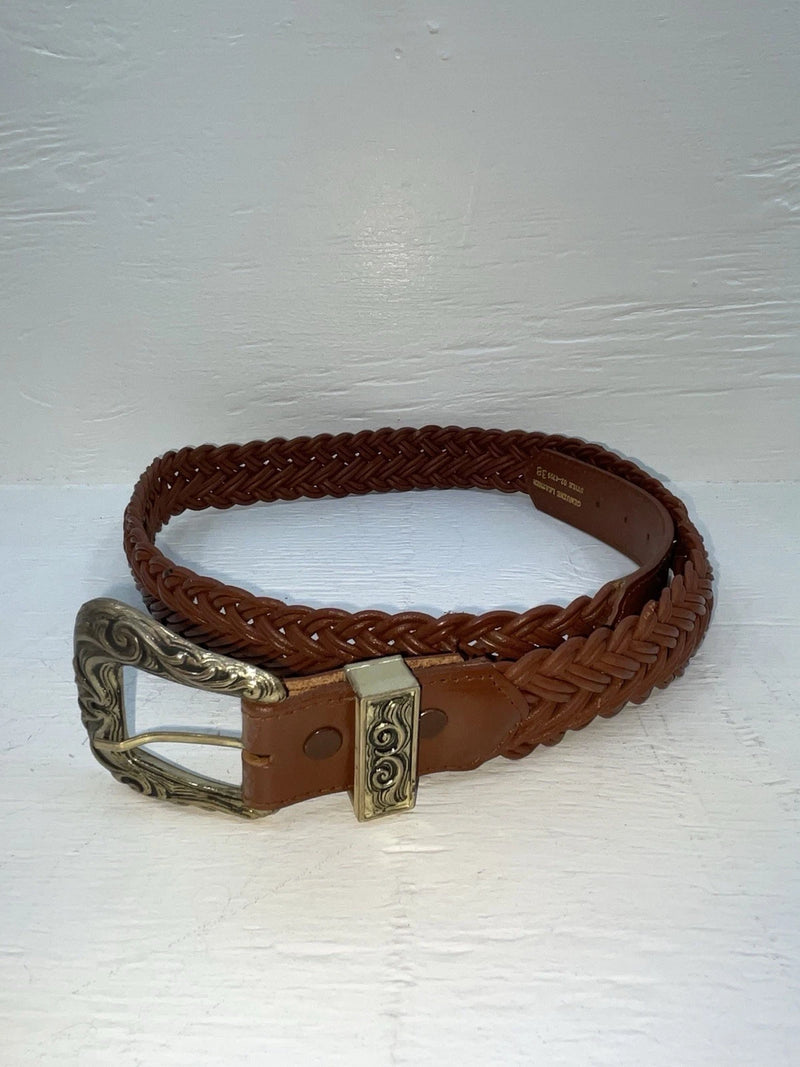 New Brown Genuine Leather Braided 38” Belt #20/4709 JJ-60