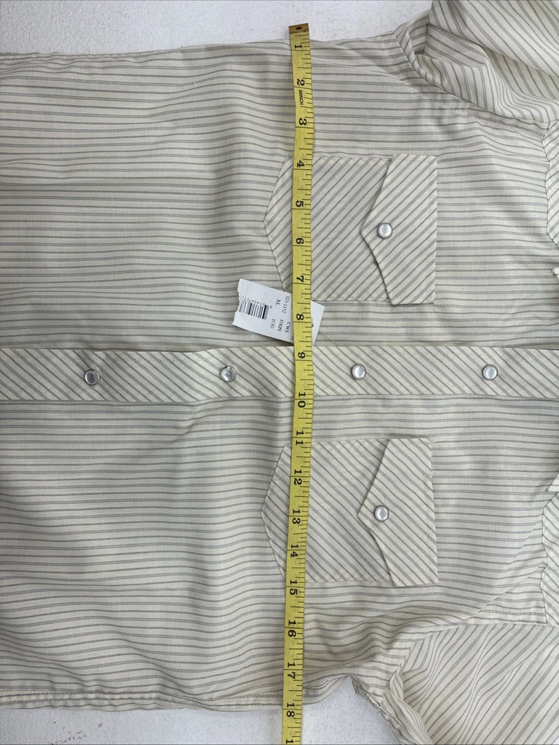 New Kids White Horse Yellow Stripe Long Sleeve Pearl Snap XL DD-61