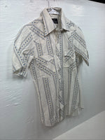 New Men’s Champion Western White Western Short Sleeve Pearl Snap Small J-57