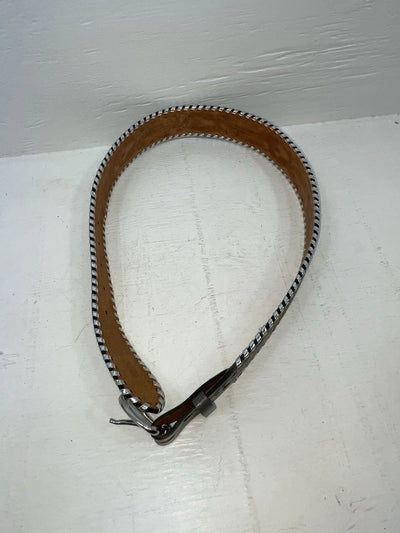 New Gray Genuine Leather Kentucky Weaved And Tooled 30” Belt #82004 JJ-127