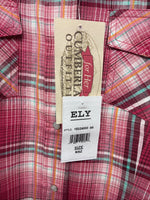 New Women’s Cumberland Pink Plaid Long Sleeve Pearl Snap XL II-14
