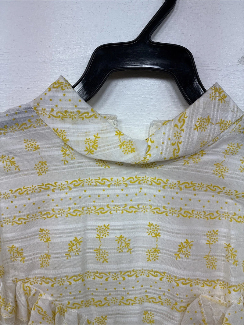 New Women’s Panhandle Slim White Yellow Design Short Sleeve Half Zip 40 YY-109