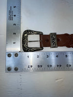 New Brown Genuine Leather Braided 32” Belt #02/4709 JJ-6