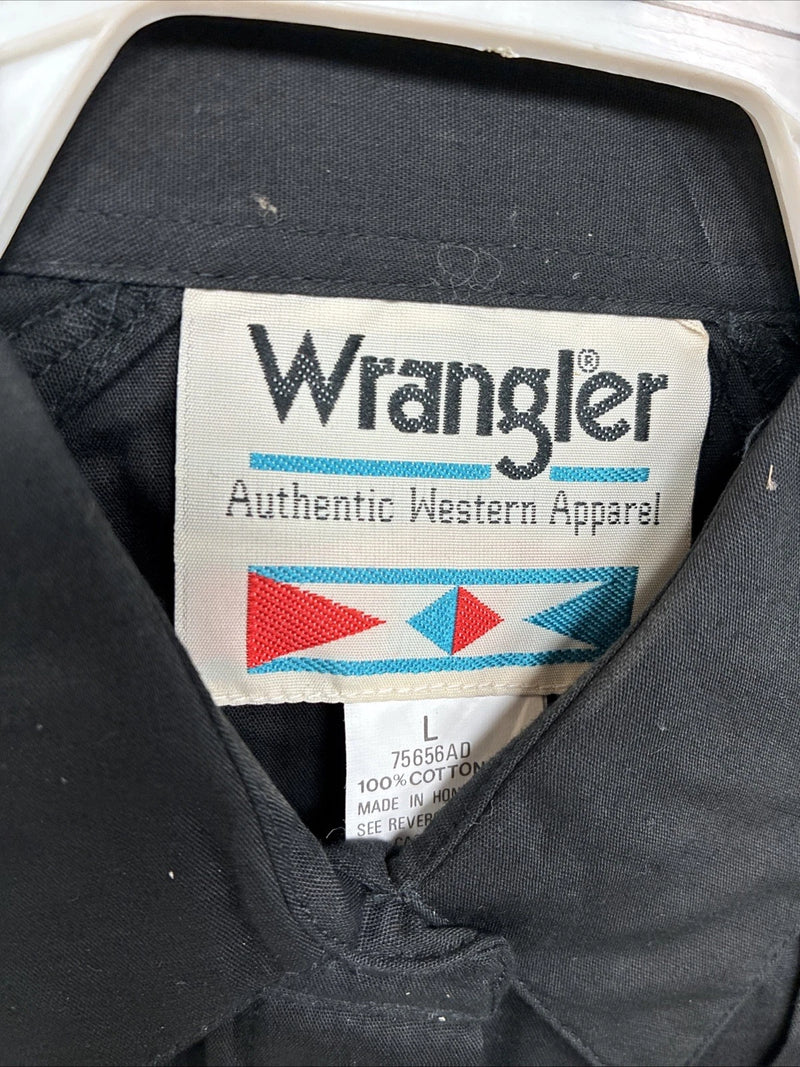 New Women’s Wrangler Black Designed Long Sleeve Button Up Large MM-124