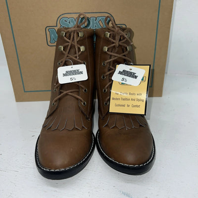 New Women’s Lace Up Brown Smoky Mountain Cowboy Boots. 6040L 5.5 5 1/2. 20-27
