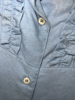 New Women’s Cricket By The Creek Blue Long Sleeve Button Up Shirt M 3C-40