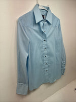 New Women’s Panhandle Slim Blue Long Sleeve Pearl Snap 14 Medium II-72