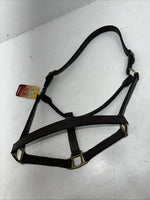 New Tough 1 Genuine Leather Brown Track Horse Halter #44-2046 W-49