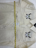 New Men’s White Horse Yellow Bull Design Long Sleeve Pearl Snap Large CC-33