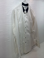 New Men’s Cowboy Threads White Black Long Sleeve Button Up Large V-98