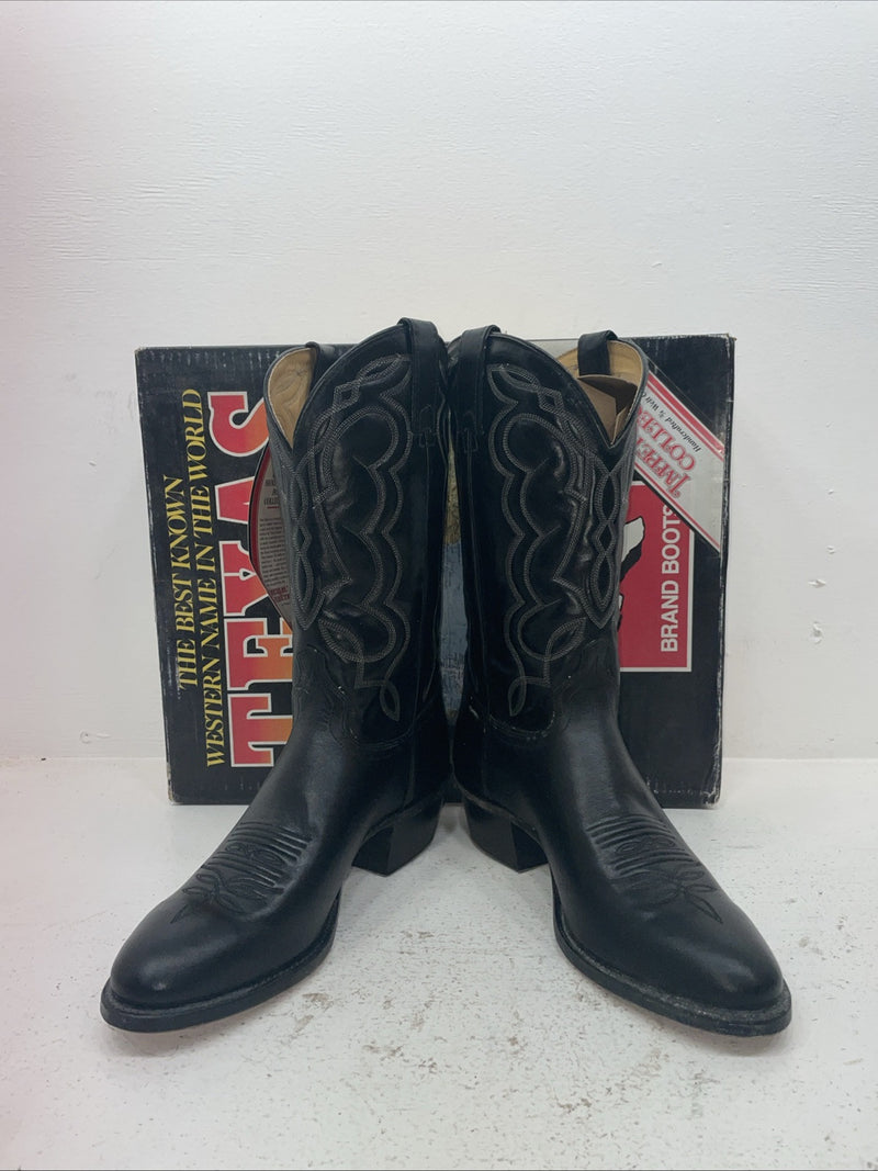 New Men’s Black Texas Imperial Cowboy Boots. M 610 10 D. 7-62