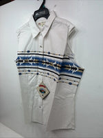 New Women’s Cumberland White Deign Short Sleeve Pearl Snap XL II-28