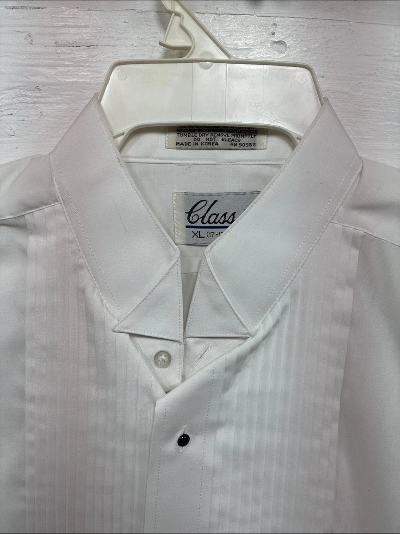 New Classix White Long Sleeve Button Up English Shirt XL AA-49