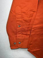 New Men’s Wrangler Orange Denim Collar Long Sleeve Button Up Small A-195
