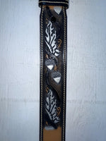New Black Genuine Leather Perkies Tooled 30” Belt #8801 JJ-149
